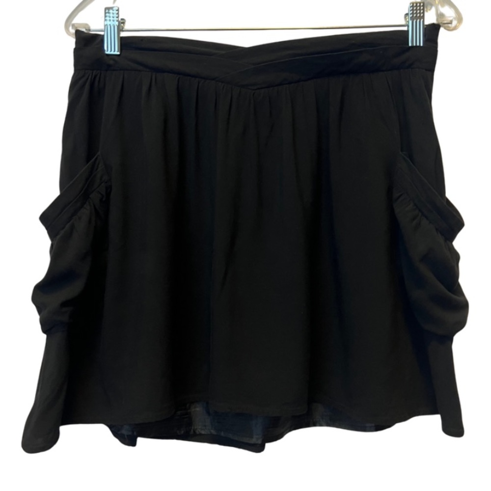 Moon Collection Women’s Black A Line Mini Skirt With Pockets